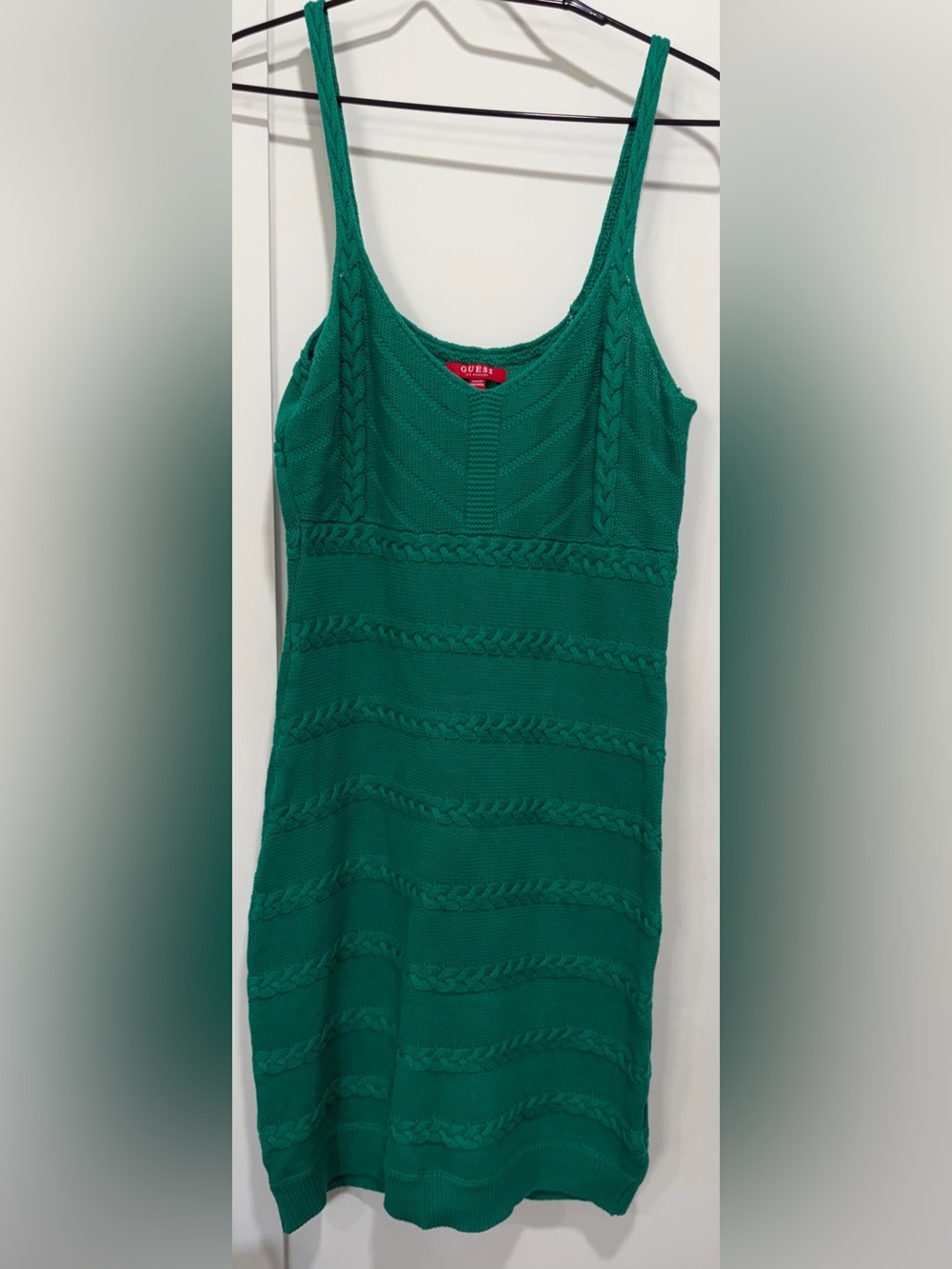 GUESS Emerald Green Cable-Knit Tank Dress